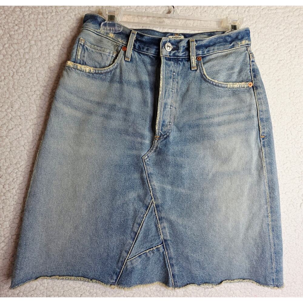 Citizens of Humanity Sz28 Vintage Denim Distressed washed grunge A line‎ skirts